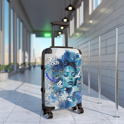 Journey Through Dreams - Ethereal Blue Urban Art Suitcase - Bags
