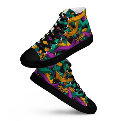 Unisex high top canvas shoes - Grafitti Design