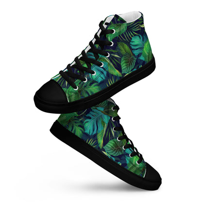 Unisex high top canvas shoes - Tropical