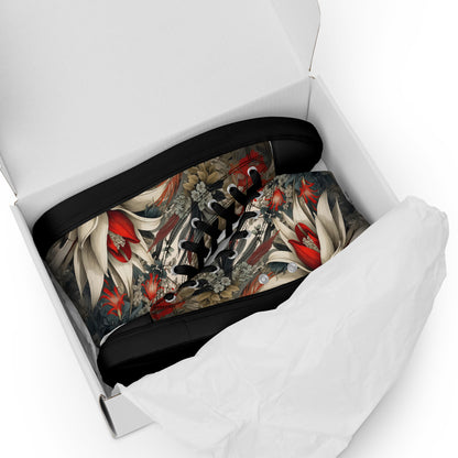 Zapatos altos de lona con diseño floral: estilo único y comodidad inigualable