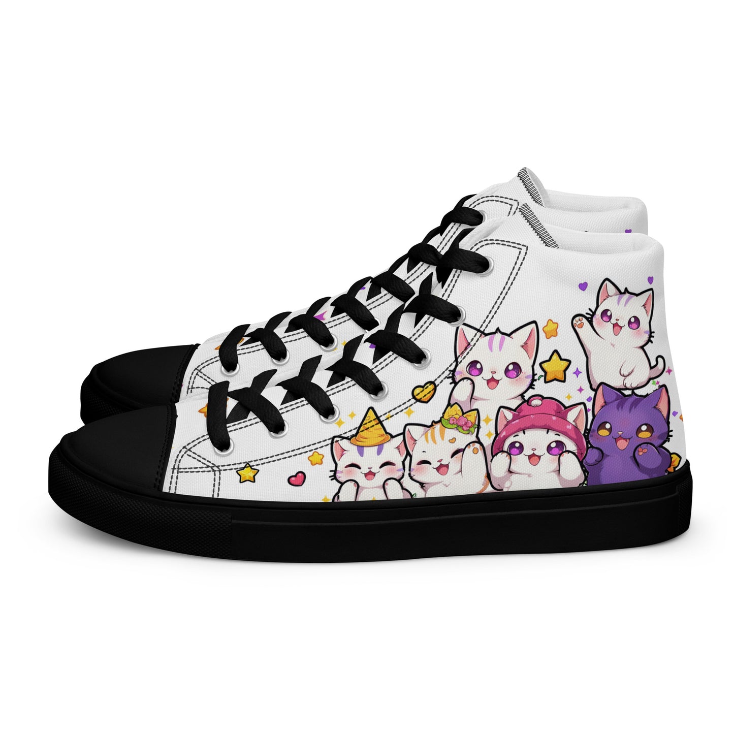 Unisex High top canvas shoes - Cute Cats