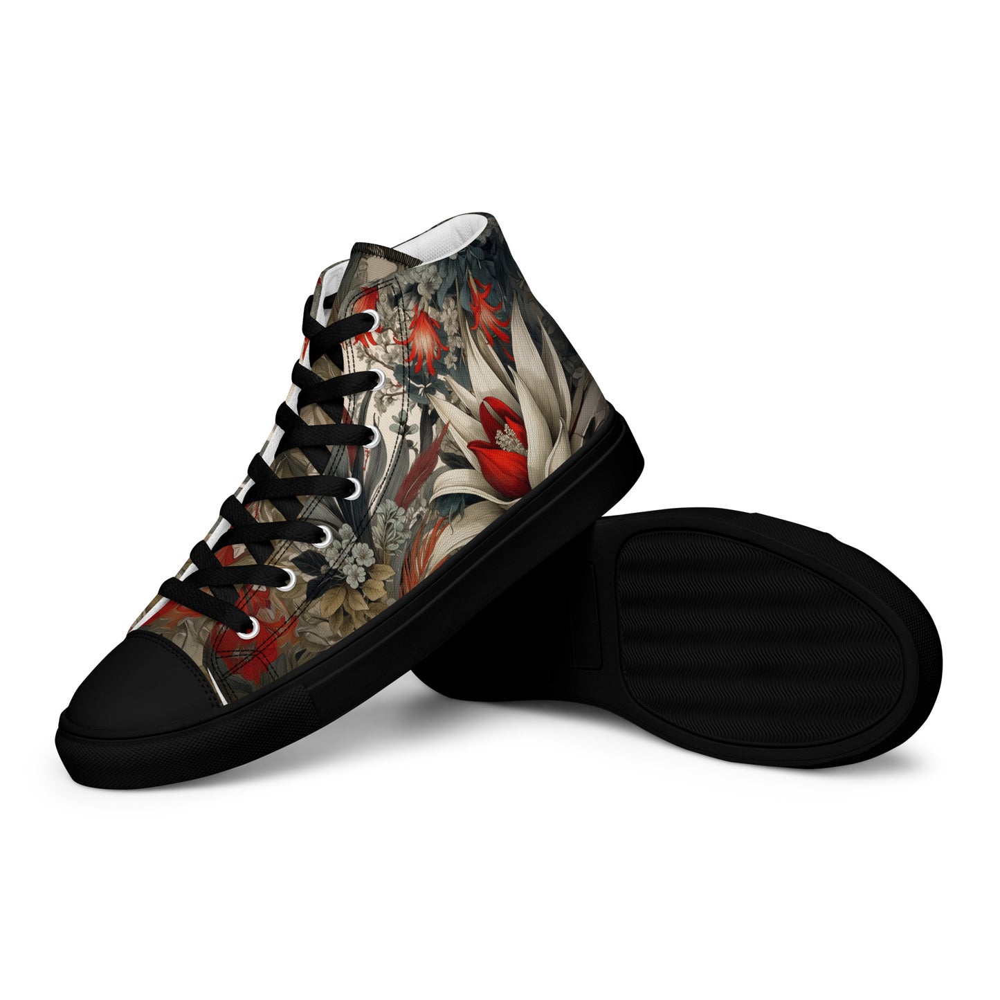Women’s Floral High-Top Canvas Sneakers