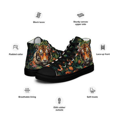 Tiger & Jungle High-Top Canvas Shoes
