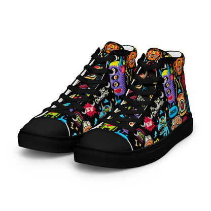 Unisex high top canvas shoes - Little monsters