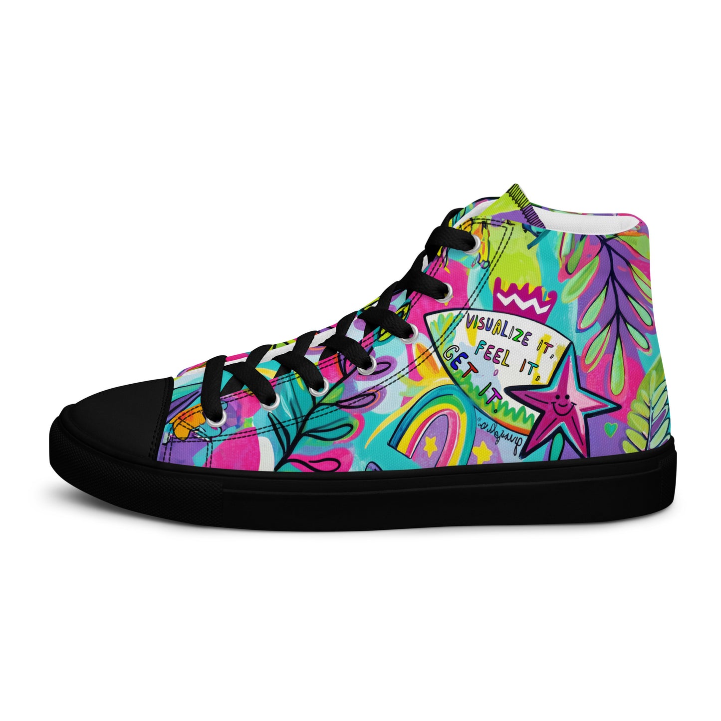 Unisex high top canvas shoes- Feel it