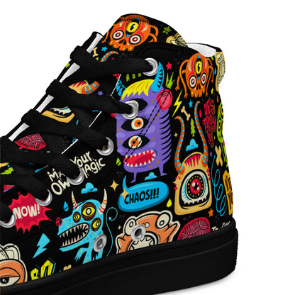 Unisex high top canvas shoes - Little monsters