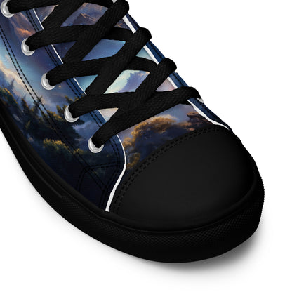 Unisex high top canvas shoes - A Starry Night Adventure