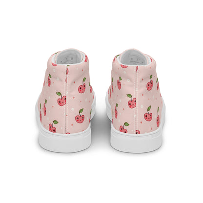 Pink Cherry Pop High Top Canvas Shoes
