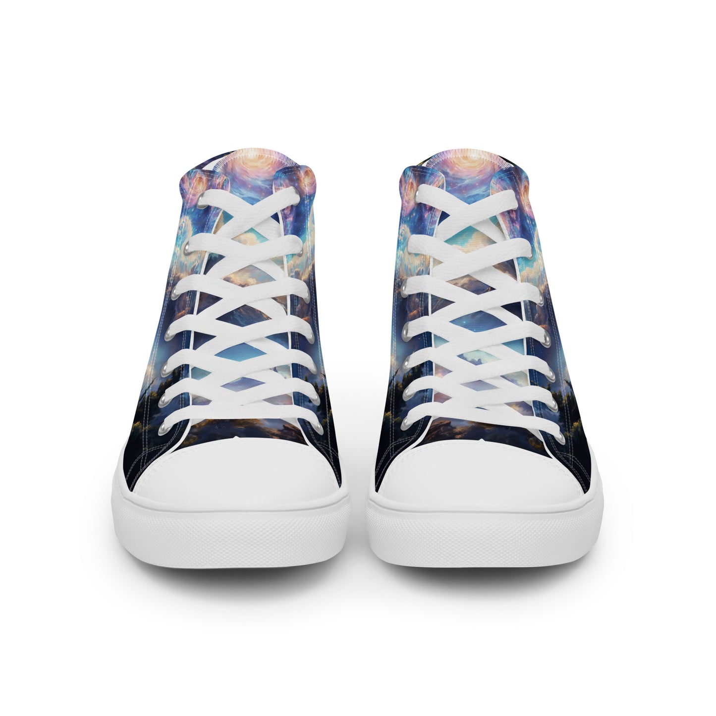 Unisex high top canvas shoes - A Starry Night Adventure