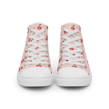 Pink Cherry Pop High Top Canvas Shoes