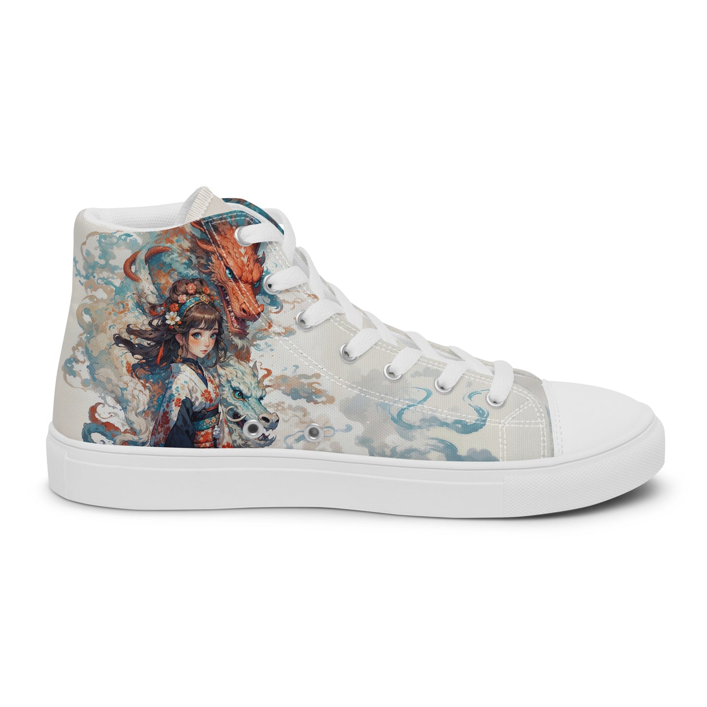 Unisex high top canvas shoes - Two Dragons