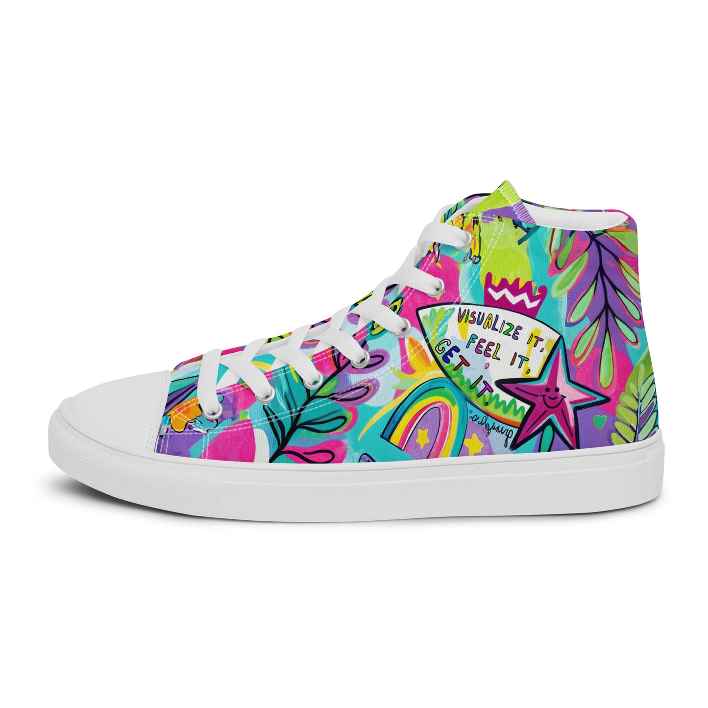 Unisex high top canvas shoes- Feel it