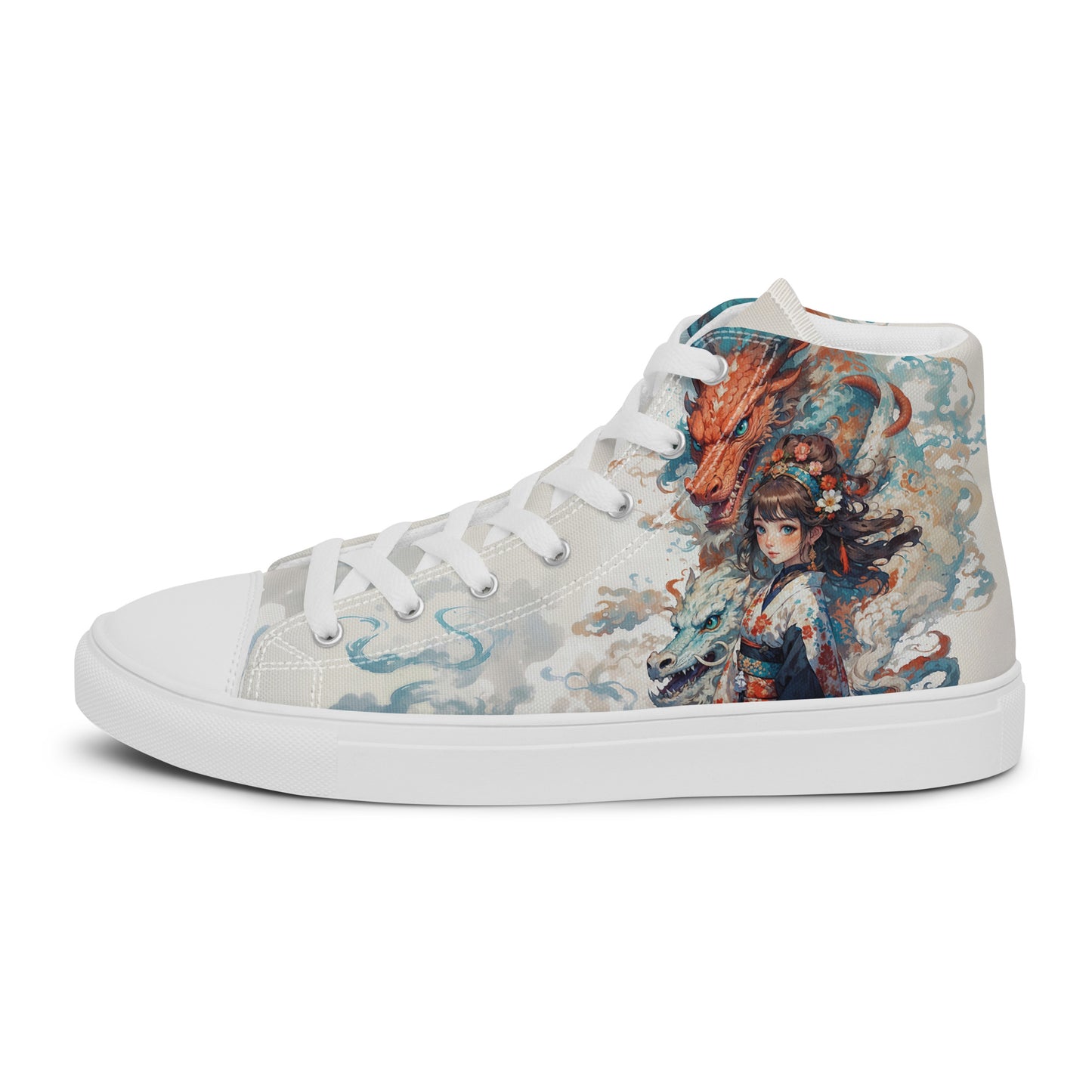 Unisex high top canvas shoes - Two Dragons