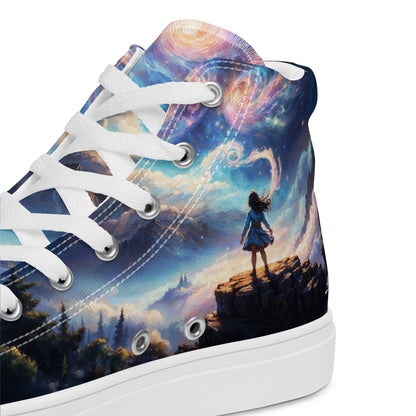 Unisex high top canvas shoes - A Starry Night Adventure