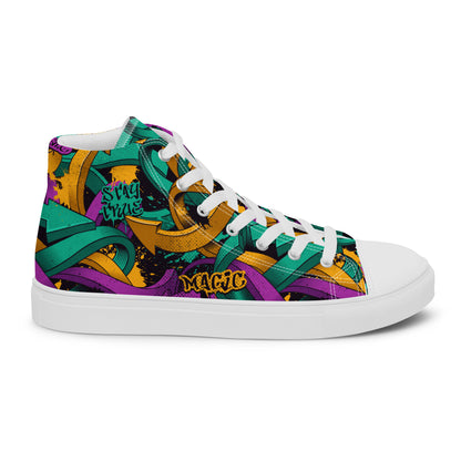 Unisex high top canvas shoes - Grafitti Design