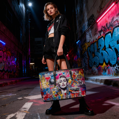 Graffiti Shoulder Bag - Miley Cyrus Portrait