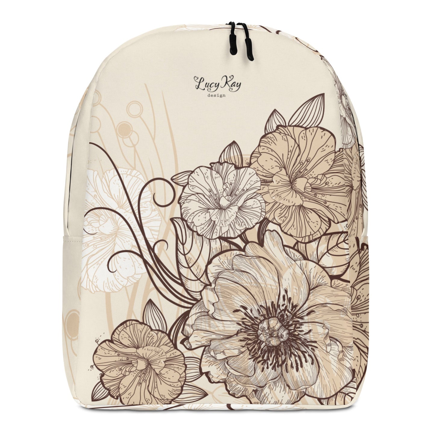 Minimalist Backpack - Vintage Floral Design - Bags