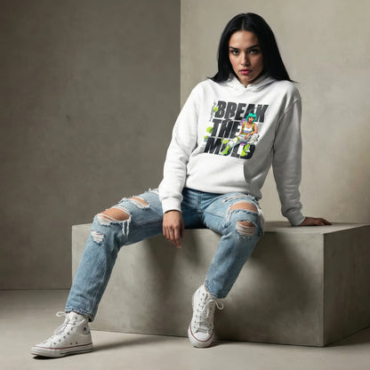 Break The Mold Hoodie | Bold Typography, Neon Accent by Printify