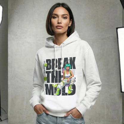 Break The Mold Hoodie | Bold Typography, Neon Accent by Printify