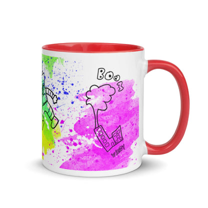Mug with Color Inside - Doodles - Red - Mugs