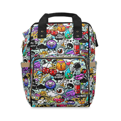 Multifunctional Backpack - Funky Graffiti Pattern - 15.0’’ × 10.8’’ × 6.7’’ - Bags