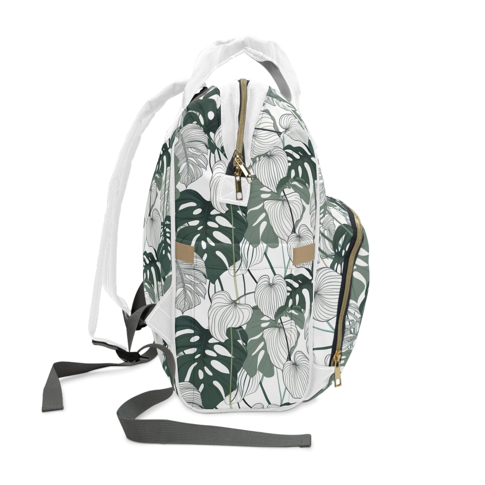 Multifunctional Backpack - Tropical Leaves pattern - 15.0’’ × 10.8’’ × 6.7’’ - Bags