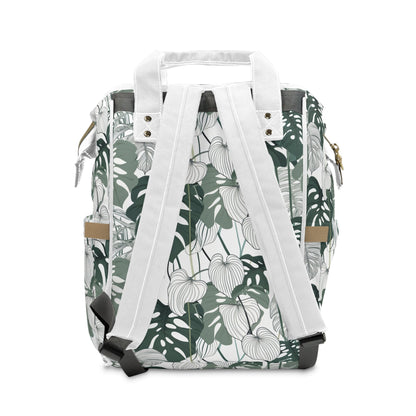Multifunctional Backpack - Tropical Leaves pattern - 15.0’’ × 10.8’’ × 6.7’’ - Bags