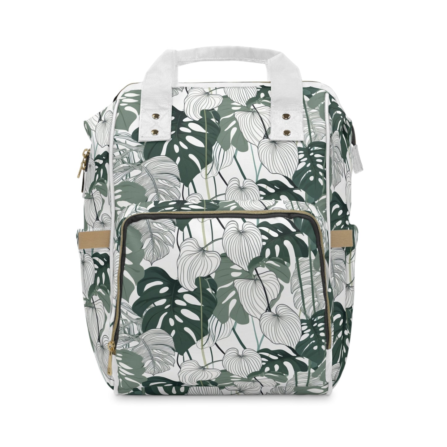 Multifunctional Backpack - Tropical Leaves pattern - 15.0’’ × 10.8’’ × 6.7’’ - Bags