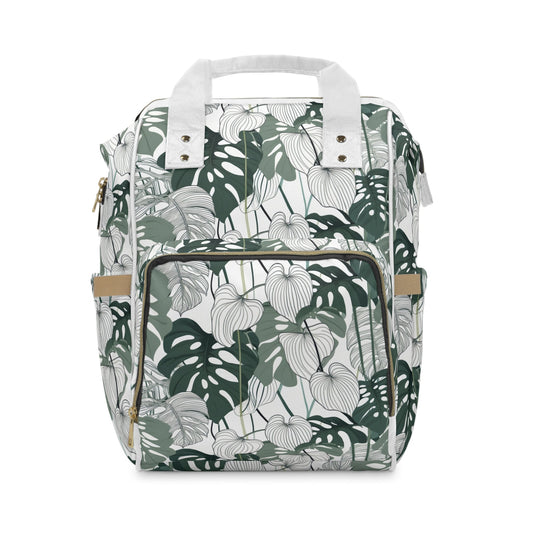 Multifunctional Backpack - Tropical Leaves pattern - 15.0’’ × 10.8’’ × 6.7’’ - Bags