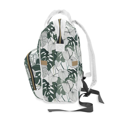 Multifunctional Backpack - Tropical Leaves pattern - 15.0’’ × 10.8’’ × 6.7’’ - Bags
