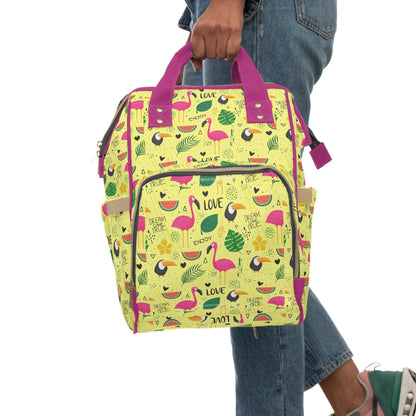 Multifunctional Backpack with Cute Flamenco Pattern - 15.0’’ × 10.8’’ × 6.7’’ - Bags
