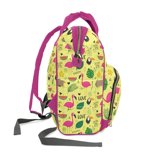 Multifunctional Backpack with Cute Flamenco Pattern - 15.0’’ × 10.8’’ × 6.7’’ - Bags