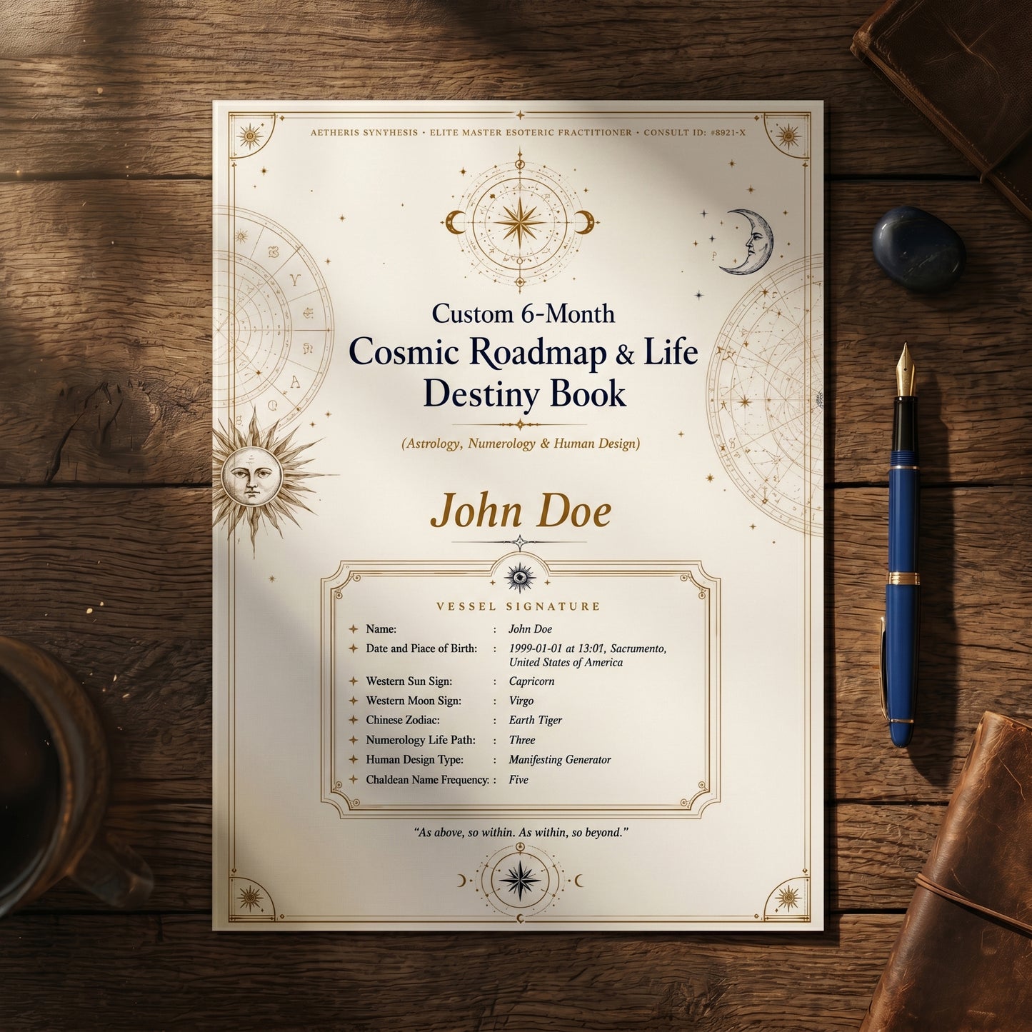 Custom 6-Month Cosmic Roadmap & Life Destiny Book (Astrology, Numerology & Human Design)