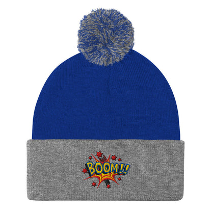 versatile embroidered pom-pom beanie