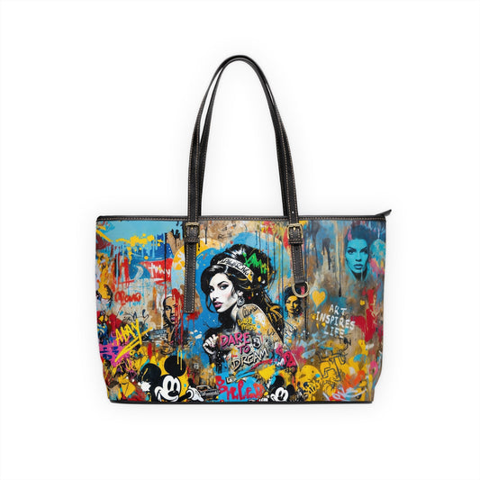 PU Leather Shoulder Bag - Amy Winehouse - 17’’ x 11’’ / Black - Bags
