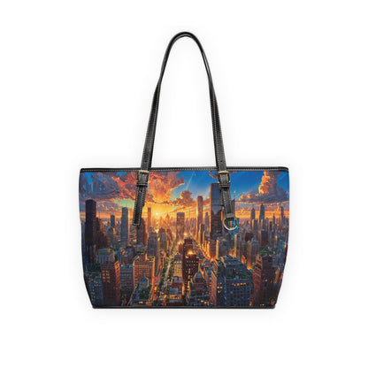 PU Leather Shoulder Bag- City - 16’’ x 10’’ / Black - Bags