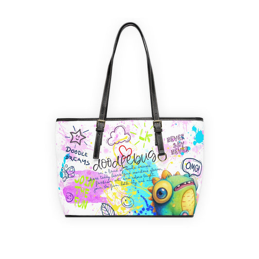 PU Leather Shoulder Bag- Doodlebug - 16’’ x 10’’ - Bags