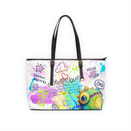 PU Leather Shoulder Bag- Doodlebug - 17’’ x 11’’ - Bags