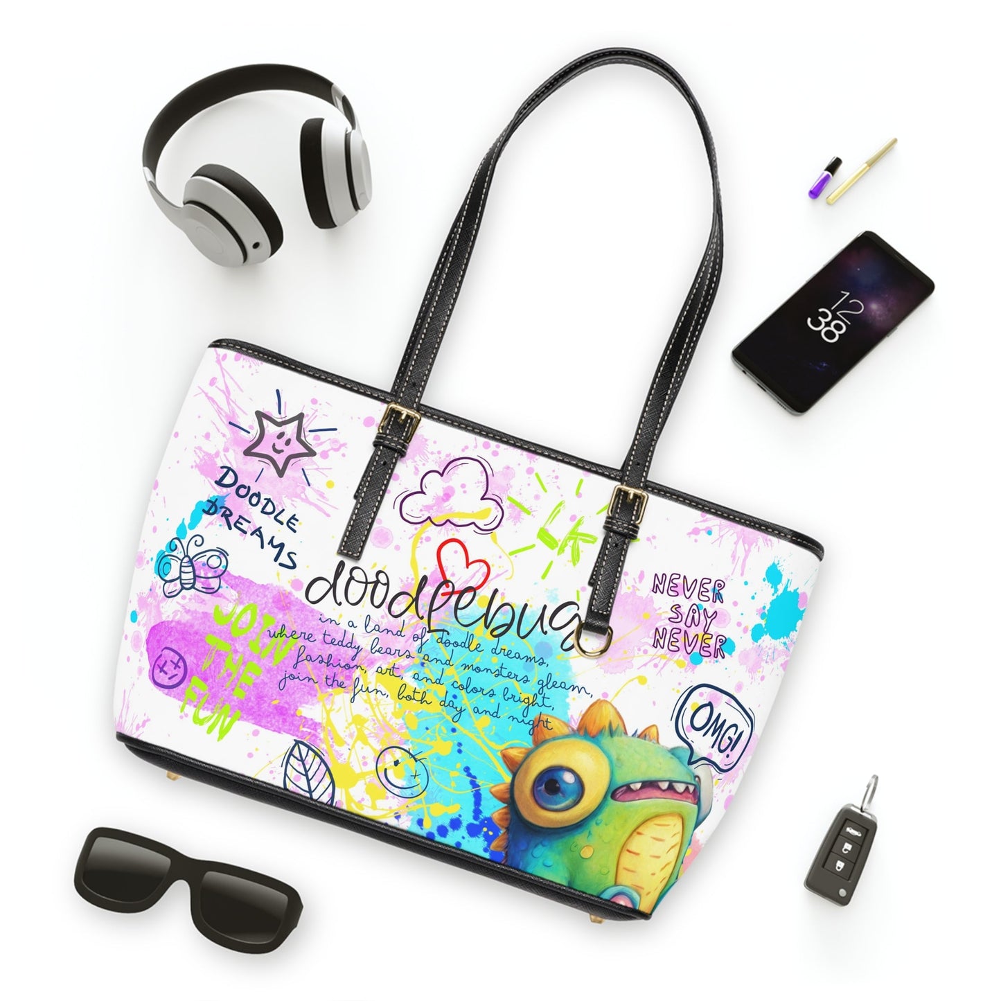 PU Leather Shoulder Bag- Doodlebug - Bags