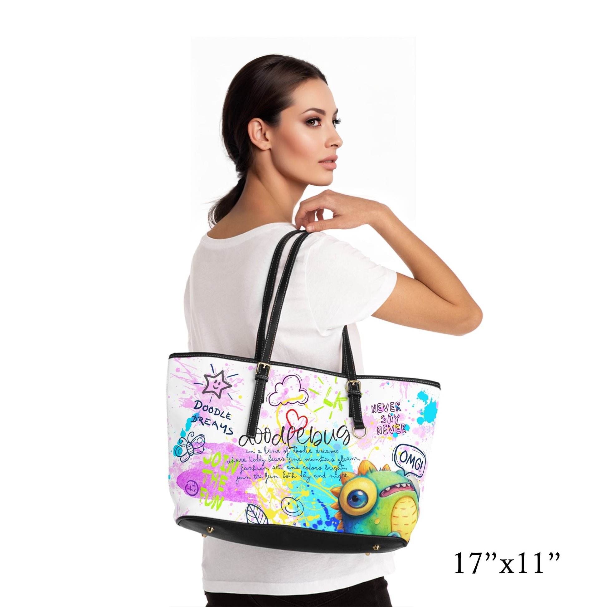 PU Leather Shoulder Bag- Doodlebug - Bags