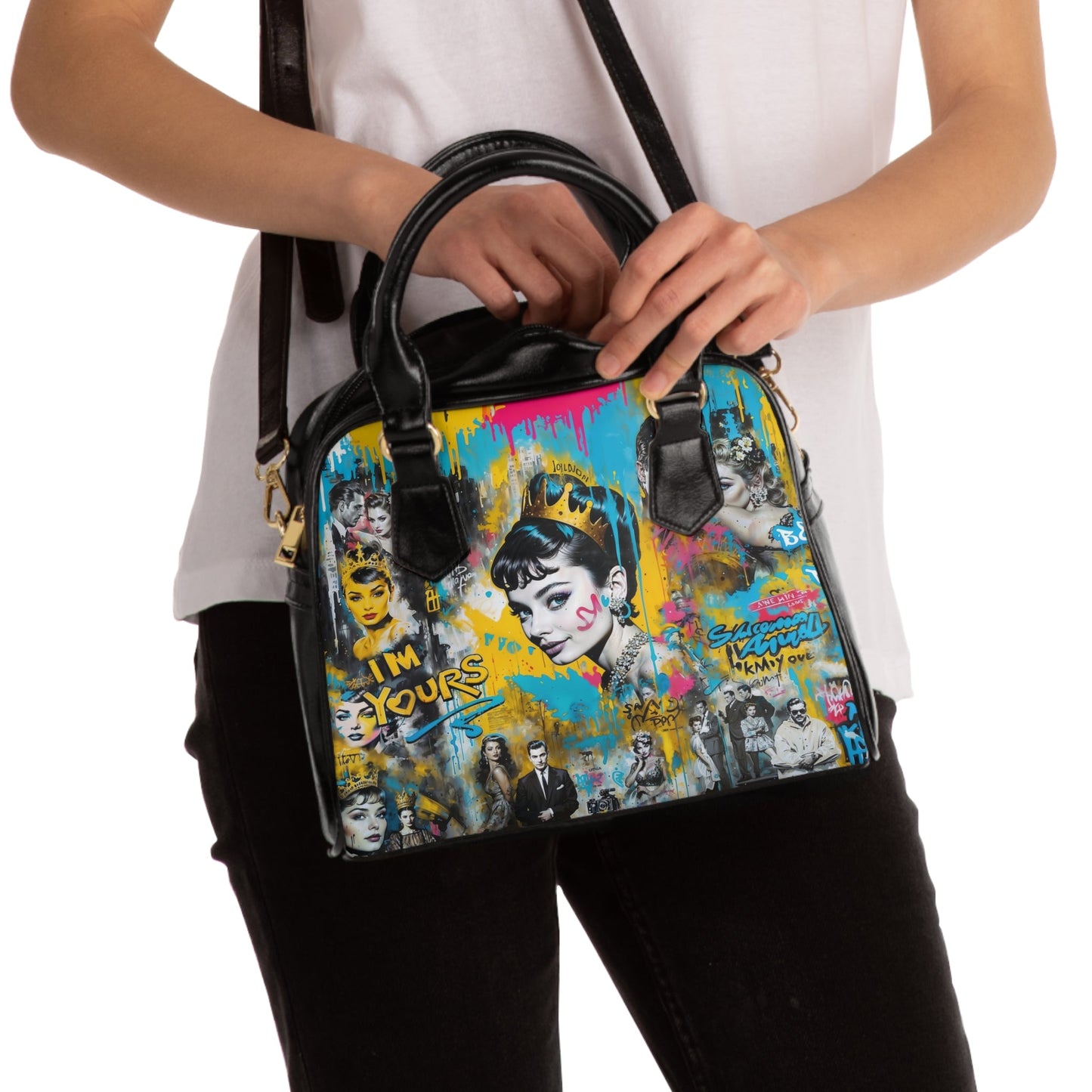 Shoulder Handbag - Audrey Hepburn - 9.45’’ x 8.27’’ / Black - Bags