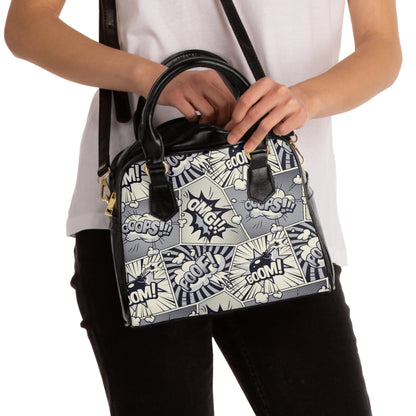 Shoulder Handbag - Comic book Pattern - 9.45’’ x 8.27’’ / Black - Bags