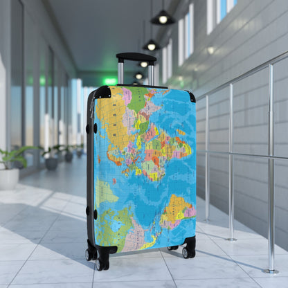 Suitcase Travel World Map Detailed Political Map Design - Bags