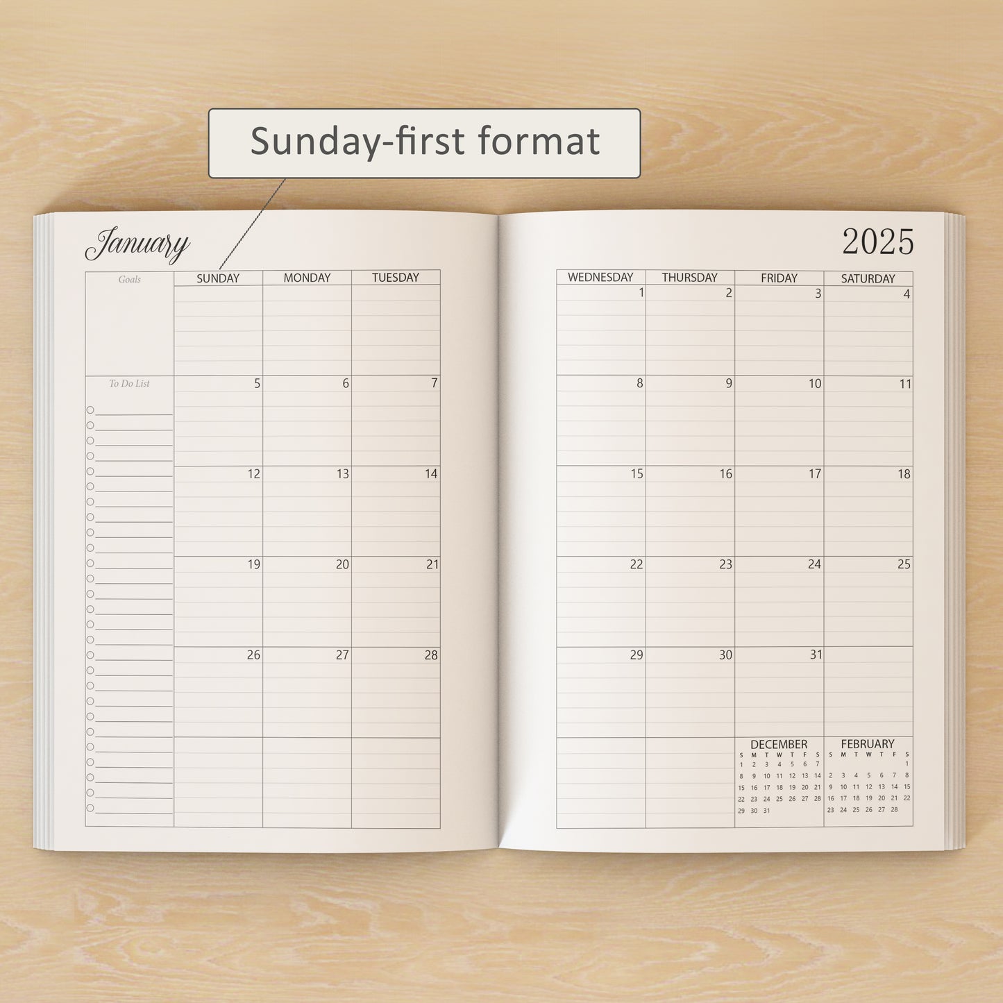 Minimalist Monthly Calendar Planner 2024-2025