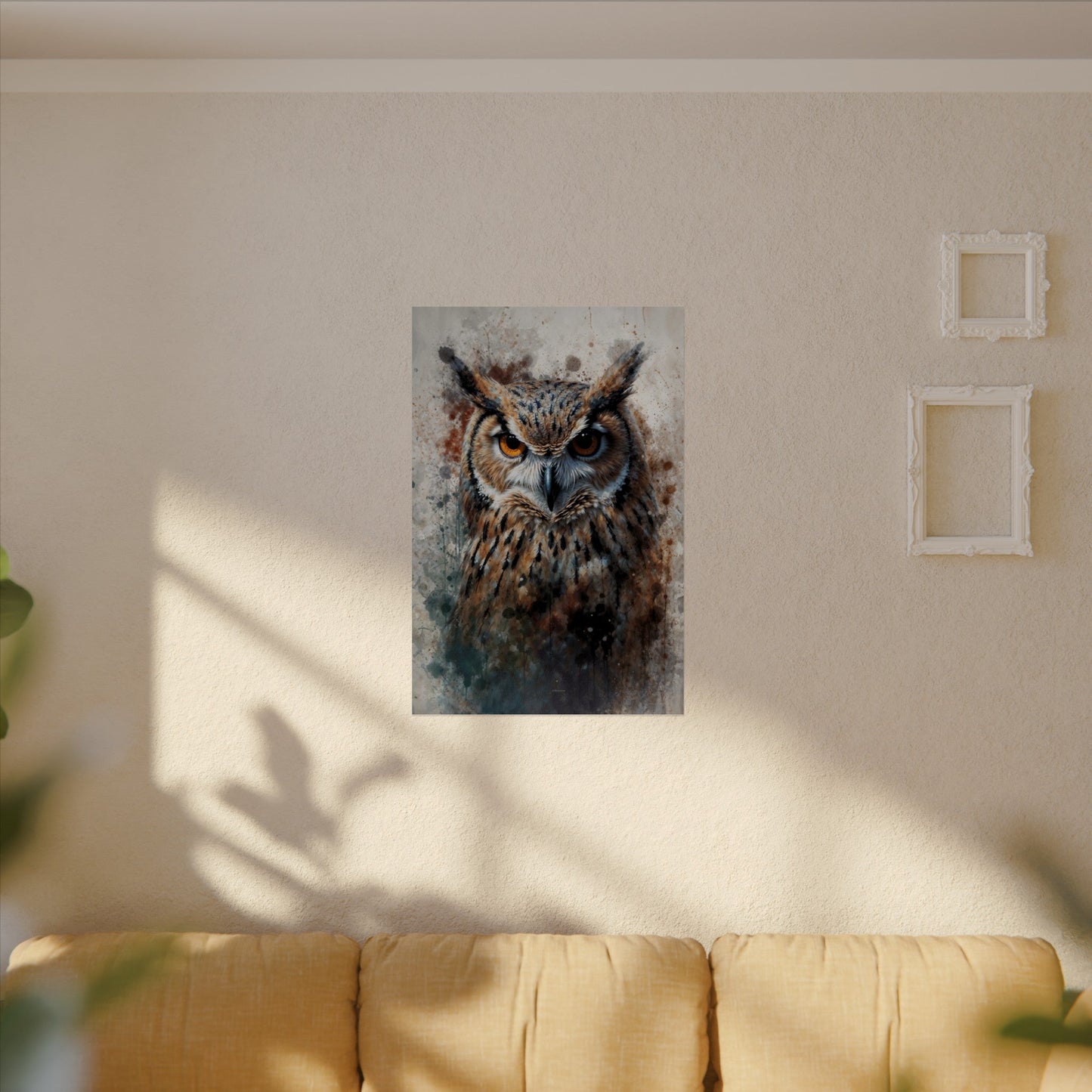 Textured Watercolor Matte Posters - Watercolor Owl Illustration - Poster