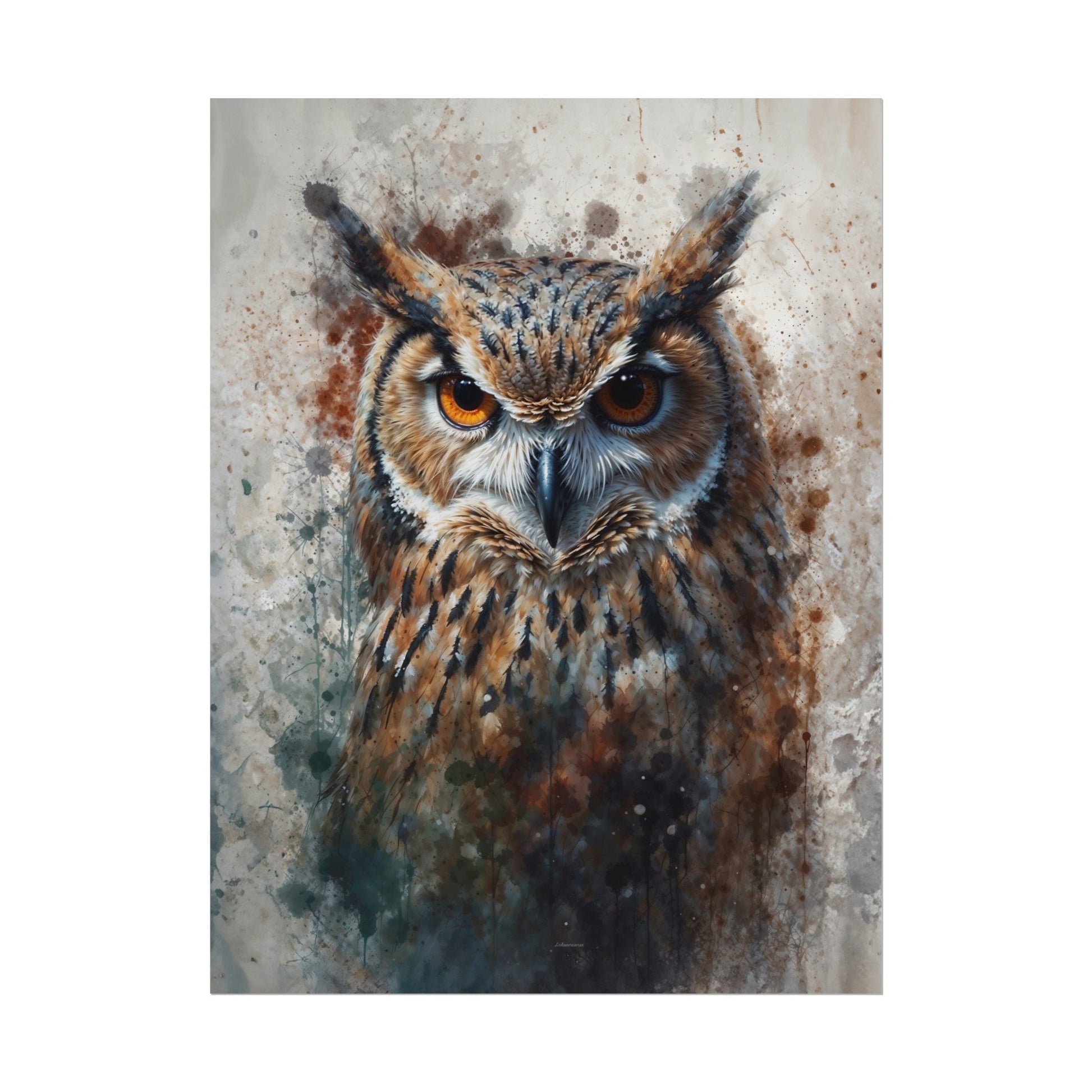 Textured Watercolor Matte Posters - Watercolor Owl Illustration - Poster