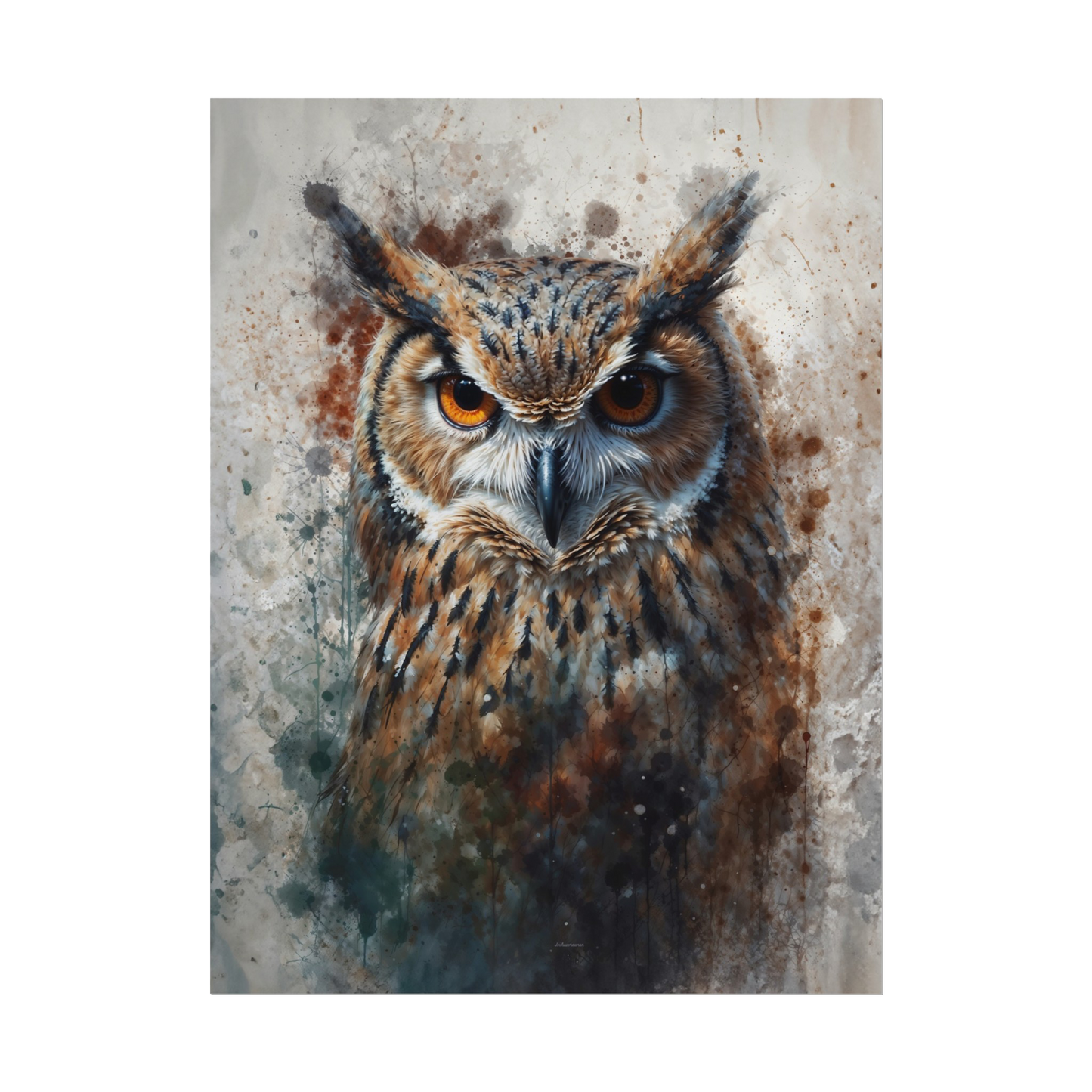 Textured Watercolor Matte Posters - Watercolor Owl Illustration - Poster