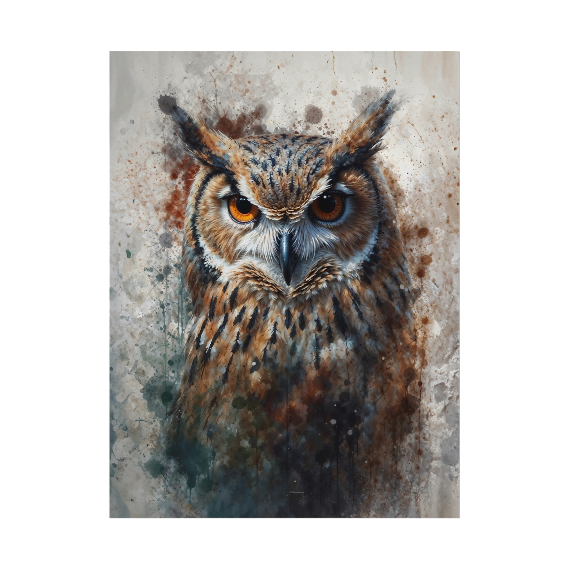 Textured Watercolor Matte Posters - Watercolor Owl Illustration - Poster