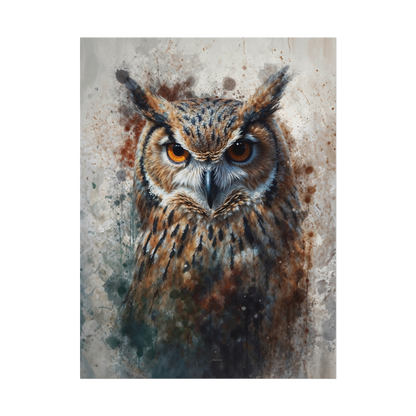 Textured Watercolor Matte Posters - Watercolor Owl Illustration - Poster