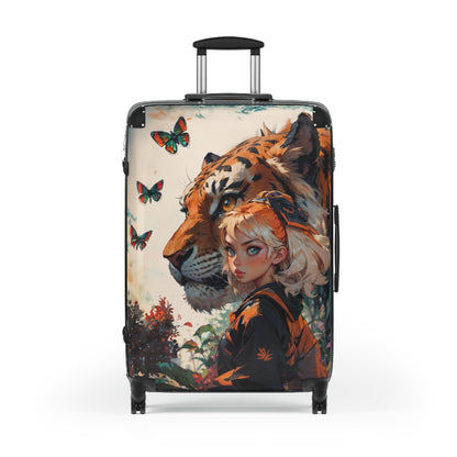 Travel Luggage - Anime Tiger Suitcase - Large / Black - suitcase